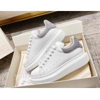 Low Cost Alexander McQueen Oversized Sneakers with Suede Heel White/Light Grey 614114