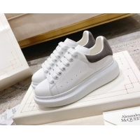 Most Popular Alexander McQueen Oversized Sneakers with Suede Heel White/Dark Grey 614116