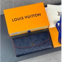 Super Quality Louis Vuitton Monogram Empreinte Emilie Wallet M69417 dark blue