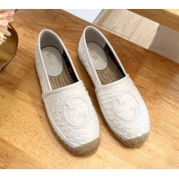 Lowest Price Gucci Interlocking G Espadrilles in Raffia Straw White 711040