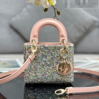 Popular Style Dior Lady Dior Micro Bag in Multicolor Crystals Embroidery S0856 2023