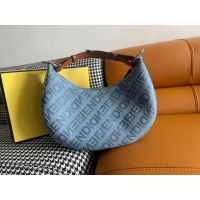 Buy Discount Fendi Fendigraphy Small Hobo Bag in 798M78 Light Blue Denim 2023