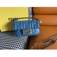 Trendy Design Fendi Baguette Mini Nappa Leather Bag 0191M75 Denim Blue 2023