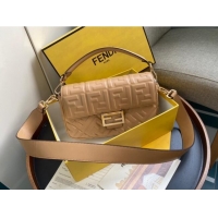 Top Quality Fendi Baguette Medium Nappa Leather Bag 600M85 Apricot 2023