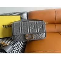 New Fashion Fendi Baguette Medium Nappa Leather Bag 600M85 Grey 2023