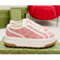 Good Looking Gucci GG Canvas Low-top Platform Sneakers 5cm Pink 719024