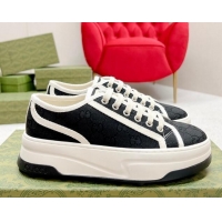 Good Product Gucci GG Canvas Low-top Platform Sneakers 5cm Black/White 719026