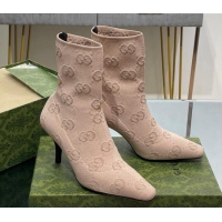 Durable Gucci GG Knit Ankle Boots 7.5cm Beige 0814023