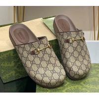 Best Grade Gucci GG Supreme Canvas Horsebit Flat Mules 814026