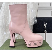 Charming Gucci Platform Boots with GG Studs 740599 Pink