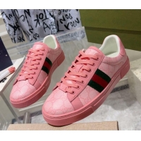 Grade Quality Gucci Ace GG Canvas Sneakers with Web Light Pink 912002