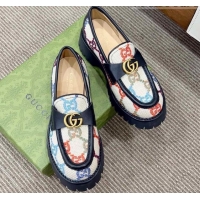 Elegant Gucci Jumbo GG Canvas Platform Loafers 3.5cm with GG Band Multicolor 916060