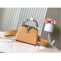 Buy Cheapest Louis Vuitton Capucines Mini N81209 Apricot