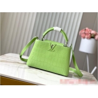 Reasonable Price Louis Vuitton Crocodile Capucines BB N48865 Light Green