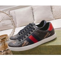 Low Cost Gucci Ace GG Canvas Sneakers with Tigers Black 1012074