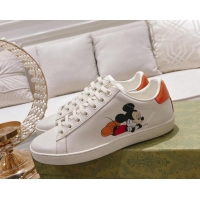 Pretty Style Gucci Ace Leather Sneakers Mickey Mouse White 012078