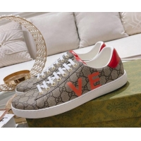 Popular Style Gucci Ace GG Canvas Sneakers LOVE Beige 012083