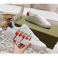 Most Popular Gucci Ace Leather Sneakers with GUCCI Print White 012102