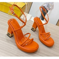 Custom Fendi Baguette Sandals 9cm in Nappa Leather Orange 711026