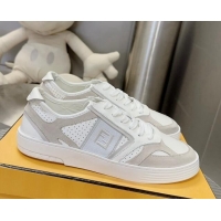 Best Grade Fendi Step Leather Low-top Sneakers White 0831046