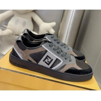 Super Quality Fendi Step Leather Low-top Sneakers Black 831047