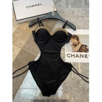 Shop Grade Versace Swimwear with Chain 0726 Black 2023