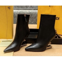 Perfect Fendi First Heel Ankle Boots 9cm in Nappa Leather Black 831067