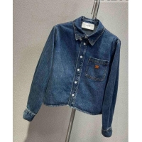 Shop Inexpensive Celine Denim Shirt C91201 Blue 2023