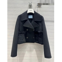 Buy Inexpensive Prada Cashmere Short Coat P102010 Black 2023