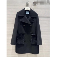 Promotional Prada Cashmere Coat P102009 Black 2023