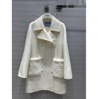 Well Crafted Prada Cashmere Coat P102011 White 2023