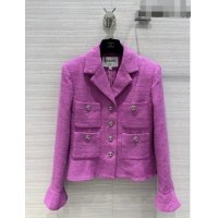 Low Cost Chanel Tweed Jacket CH102036 Pink 2023