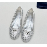 Best Product Prada Crystals ballerinas Flat Silver 725064