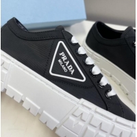 Unique Discount Prada Nylon Platform Sneakers 5cm Black 805013