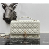 Promotional Dior Miss Dior Top handle Bag in Cannage Lambskin 1148 White 2023