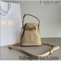 ​Buy Cheap Dior Small C'EST Bucket Bag in White CD-Embossed Calfskin CD1050 Beige 2023