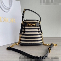 Discount Dior Small C'EST Bucket Bag in CD-Embossed CD1050 Striped Fabric 2023