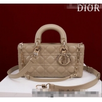 Unique Grade Dior Medium Lady D-Joy Bag in Cannage Lambskin 1021 Rose Beige 2023