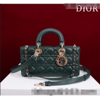 Super Quality Dior Medium Lady D-Joy Bag in Cannage Lambskin 1021 Dark Green 2023