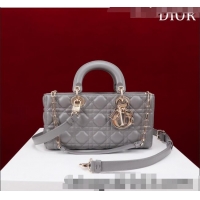 New Design Dior Medium Lady D-Joy Bag in Cannage Lambskin 1021 Grey 2023