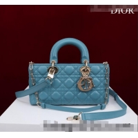 Low Price Dior Medium Lady D-Joy Bag in Cannage Lambskin 1021 Blue 2023