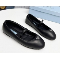 Super Quality Prada Nappa Leather ballerinas Flat Black 915069