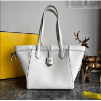 Shop Grade Fendi Origami Medium Bag in Leather that can be transformed F1075 White 2023