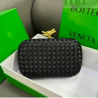 Super Quality Bottega Veneta Knot Minaudiere Clutch in Intreccio Fabric 717622 Black 2023