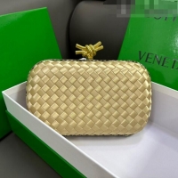 New Design Bottega Veneta Knot Minaudiere Clutch in Intreccio Fabric 717622 Beige 2023