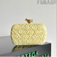 Best Price Bottega Veneta Knot Minaudiere Clutch in Foulard Intreccio Leather 717622 Yellow 2023