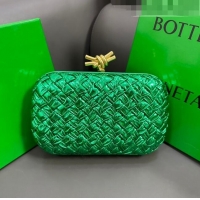 Top Quality Bottega Veneta Knot Minaudiere Clutch in Pressed Intreccio Laminated Leather 717622 Green 2023