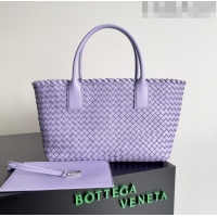 Most Popular Bottega Veneta Small Cabat Tote Bag in Intreccio Leather 730297 Purple 2023