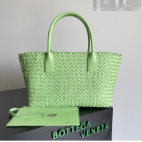 New Style Bottega Veneta Small Cabat Tote Bag in Intreccio Leather 730297 Green 2023