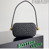 Best Price Bottega Veneta Knot On Strap in Padded Intreccio Leather 717623 Black 2023